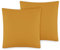 VelvetHome Deluxe 2er Set Kissenbezug 40x40 cm Made in EU Hohe Qualität Kopfkissenbezug mit Reißverschluss 100% Baumwolle Kissenhülle 40x40 Senf Farbe