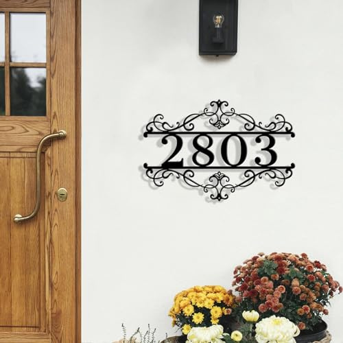 LZXSXZ Personalisierte Hausnummer, Hausnummernschild mit Gravur Straßenname und Nummer, Wetterfest Rostfrei Anpassbare Hausnummer, Verschiedene Größen und 7 Farben zur Auswahl