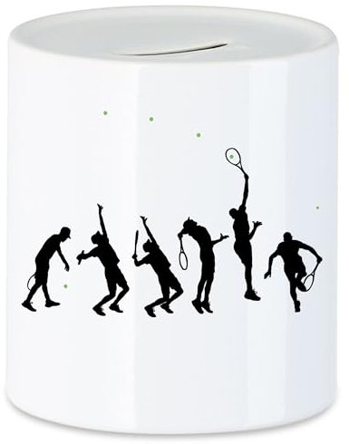 Hey!Print Tennis Spardose Tennisschläger Spiel Spielball Spieler Sport Freizeit Bewegung Netz Spielfeld Schläger Hobbie