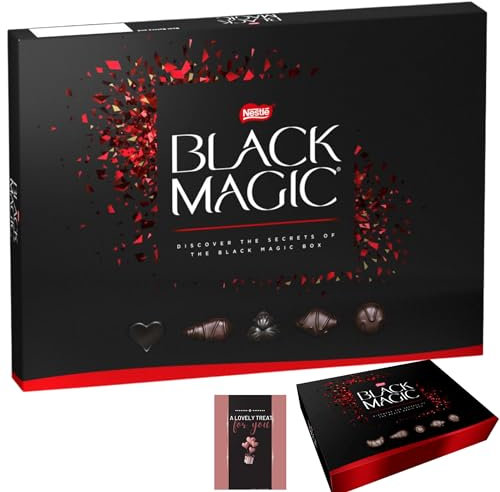 Nestle Black Magic Chocolates Dark Chocolate Gift Box Truffles 174g&Card - Christmas, Congratulations, Get Well Soon, Thank You, Last Minute Gifts For Mum & Dad, Birthday Gifts For Kids, Men & Women