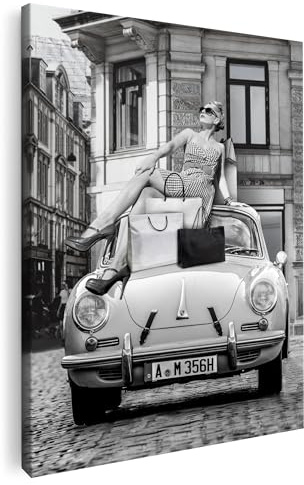 Artmazing | Fashion Bild Schwarz Weiß | S-Art Bilder | Modern | Coole Wandbilder Wohnzimmer | Wandbild Deko XXL | Leinwand XXL | Schwarz Weißes Poster für Wand