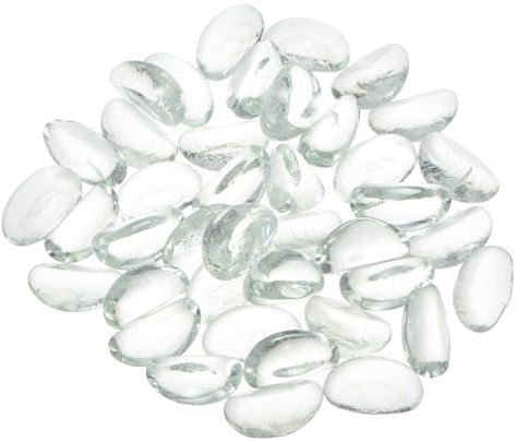 sourcing map Perles en verre pour brasero - 17 à 19 mm - 330 g - Pierres en verre brillant pour aquarium, décoration de jardin succulente, transparente