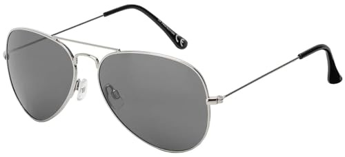 BEZLIT Herren Piloten Sonnen Brille Designer Metallrahmen 30573 (Schwarz Silber)