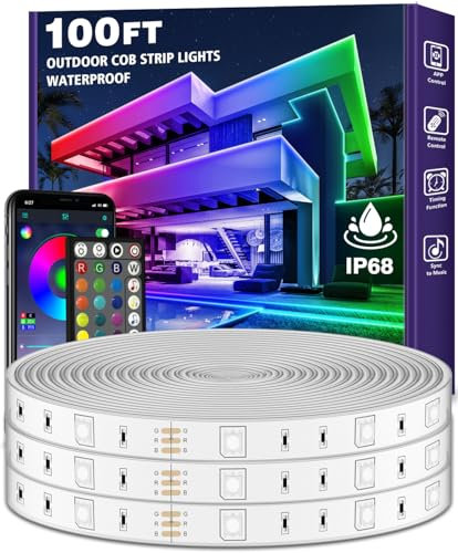 LETIANPAI Outdoor30M LED Streifenleuchte wasserdicht,IP68 Außen LED Lichtband wasserfest mit App-Fernsteuerung,Musik Synchronisation RGB Outside Lichterkette für Balkon,Terrasse,Dach,Garten,Pool