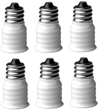 Adaptateur de douille d'ampoule E12 à E14 Convertisseur d'ampoule de lampe Support d'adaptateur de filetage à vis 6PCSAdaptateur de douille d'ampoule Convertisseur d'ampoule Adaptateur de douille