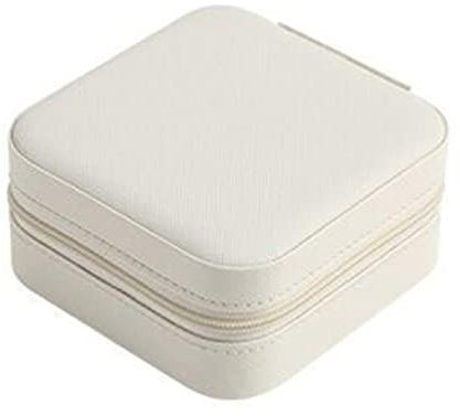 HXFFXHF Tragbarer Reise-Schmuckkasten aus PU-Leder, Display-Organizer für Ohrringe, Ringe, Halsketten, Schmuck, Aufbewahrungsbox mit Reißverschluss, Damen- und Mädchengeschenke, Schmuckschatulle für