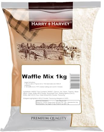 Harry Harvey Waffle Mix 1kg | Luxury Belgian-Style & Crispy Edges, Fluffy Interior | Dessert Shop Taste in Every Waffle | Just Add Water & Oil - Big Value Bag