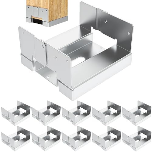 10 Pcs 4x4 Post Anchor Base Adjustable Metal Post Bracket Post Base Holder,Adjustable Galvanized Post Base Bracket for Concrete for Deck Patio/Gazebo/Pergola