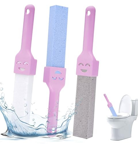 3 Pièces Pierres de Nettoyage pour Toilettes avec Poignée, Pierre Ponce Wc, Blocs de Pierre Ponce Toilette, Remplaçable Pierre Ponce Brosse Wc pour Toilettes, Cuisine, Salle de Bain, Piscine, Cuisine