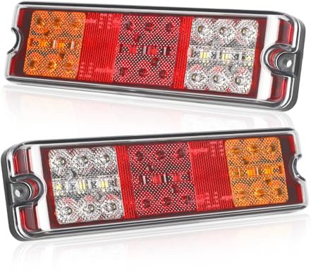 Qiping LED Rückleuchten Anhänger,12/24V DC Universal Rückleuchten,KFZ LKW Wohnmobil Anhänger Beleuchtung E-Geprüfte für Straßenverkehr Zugelassen