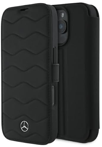 CG MOBILE Mercedes MEBKP16X23RWRSK Hülle für iPhone 16 Pro Max 6.9 Zoll schwarz Lizenzprodukt MB Waves Leather