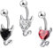 LIFKOME 3er Set Bauchnabelpiercing Schmuck Für Damen Herzform Mit Zirkon Und Edelstahl Bauchnabelringe Für Den Perfekten Look