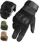 wiipara Taktische Handschuhe, Motorradhandschuhe Herren Winter Atmungsaktiv Motorad Handschuhe mit Protektoren und Touchscreen, Tatical Gloves für Motocross, Quad, Moped, Mountainbike, Jagd (Schwarz)