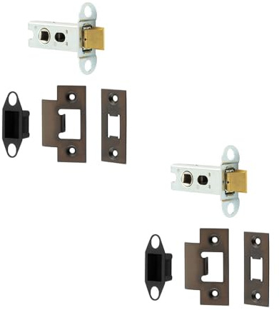 2 Pack Durable Heavy Duty Tubular Latches - 45 Degree Short Travel in Dark Bronze Finish