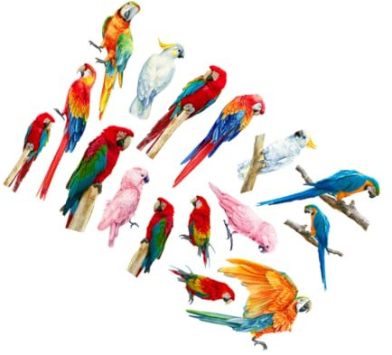 jojofuny 1 Blatt Papagei Wandtattoo Helle Wandaufkleber Kreative Dekorative Hintergrund Wandtattoo Für Wohnzimmer