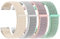 Wanme 4 Piezas Correas de Nylon para Reloj Compatible con 20mm 22mm, Pulsera de Repuesto Transpirable Suave para Hombres y Mujeres, (20mm, Rosa+Verde Océano+Gris Claro+Luz de las estrellas)