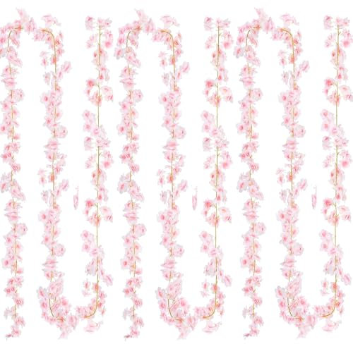AXERHK Kirschblüten Girlande,Kirschblüten Deko,3 Stück Kirschblüten Künstliche Blumen Blumengirlande,Sakura Girlande für Hochzeitsdekoration