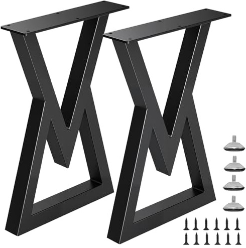 Rioychan 71,1 cm hohe Metall-Tischbeine, Schreibtischbeine, Ersatz-Möbelfüße, Set mit 2 Stück, für DIY-Couchtische, moderne Schreibtische, Nachttische, Sofa usw. mit robustem Eisen und industriellem