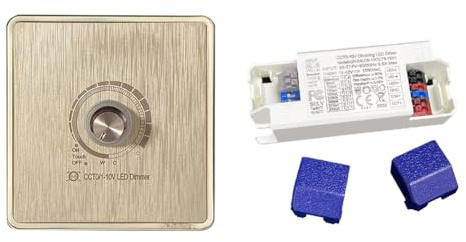 Flaroey Trasformatore 0-10V Dimmerabile per LED 300mA Driver per Illuminazione Alimentatore 12W per Faretti A Tubo con Interruttore Regolatore di Colore