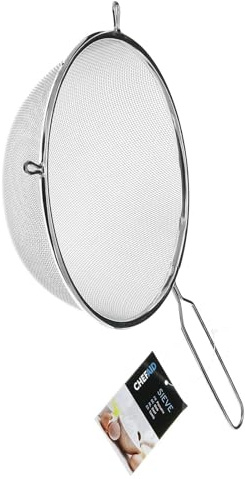 Sieves and Strainers Set - 20 cm Pack of 1 - Metal Sieve Stainless Steel, Fine Mesh Strainer | Kitchen Sieve Fine Mesh, Sive Cooking, Flour for Baking Rust Free Seive, Dishwasher Safe
