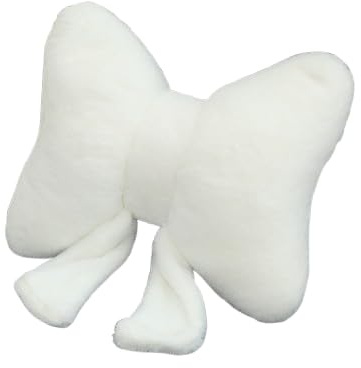 Xiyocadt Bow Throw Pillow Weiches Pelziges Schleifen Design Flauschiges 3D Schleifenkissen Kuscheliges Zierkissen FüR Bett Und Couch Hergestellt Aus Hochwertiger Baumwolle (30cm,Weiß)