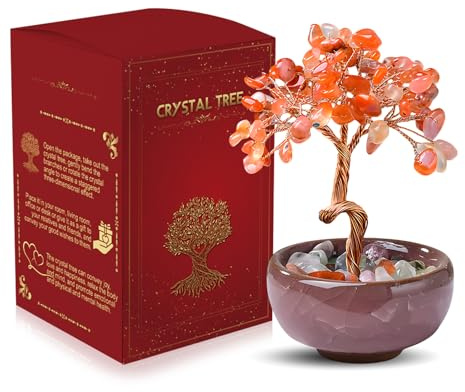WEILAOK Albero della Vita di Quarzo Rosa, Pietre Chakra Oggetti,Casa Regali | Soprammobile Portafortuna, Feng Shui Pietre e Cristalli, Meditazione Reiki Oggetti per Decorazione della, Compleanno
