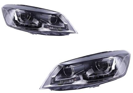LED-Scheinwerfer-Einheiten Compatible with VW Bora (2013–2015) mit Nebelscheinwerfern, Tagfahrlicht, Bremslicht und Blinkern (Plug & Play)