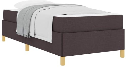 Owoxanthellate Owox Bettrahmen 80x200 Dunkelbraun mit Matratze Holzwerkstoff Stoff Lattenrost Einzelbett Stauraum