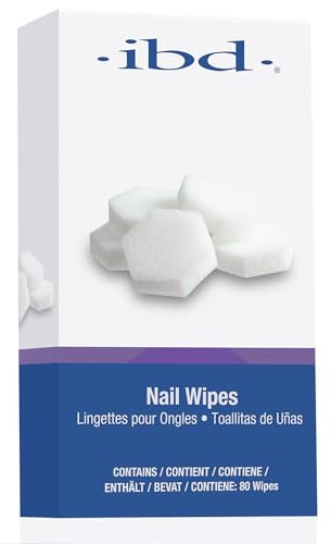 IBD Gel Nail Wipe - Nail Cleaning Wipes 80 Pieces - Lint-Free Pads for Gel, Acrylic & Wraps - Ideal for Removing dust & Sweat Layer - Fibre-Free Disposable Wipes