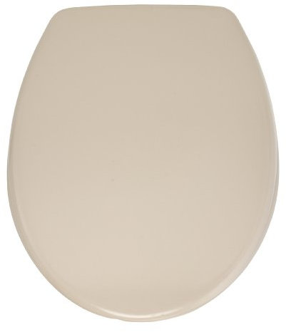 Wenko 123097100 WC-Sitz Topas, Fix-Clip Befestigung, antibakteriell, kratzfest, hochwertiges Material, Duroplast, beige, 43,5 x 36,5 cm