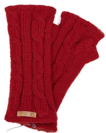 McRon Damen Gestrickte Pulswärmer Emily Rot 78