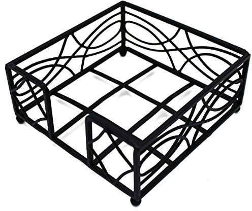 Boston International BID157 Wellendesign Cocktail-Serviettenhalter, Metall, schwarz