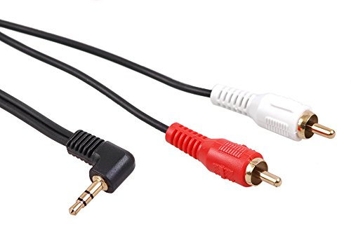 Maclean MCTV - Cable de audio estéreo mini Jack 3.5mm a 2RCA (macho/2 x macho) acodado, Longitud de 1m a 15m (3m)