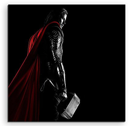 Thor Hammer Leinwandbild in 60x60cm Made in Germany! Preiswerter fertig gerahmter Kunst-Druck zum Aufhängen - tolles und einzigartiges Motiv. Kein Poster oder Plakat!