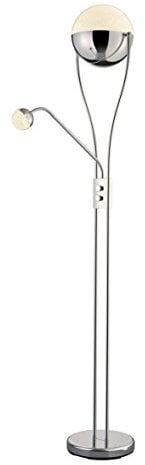 Trio Leuchten LED Stehleuchte 478310206 Chris, Metall chrom, Acrylschirm, 22 Watt & 3.8 Watt LED, 52 x 30 x 180 cm
