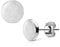 beyoutifulthings Damen 1 Paar Ohringe Ohrringe Set Stecker Edelstahl Chirurgenstahl Rund Round gebürstet Top silber