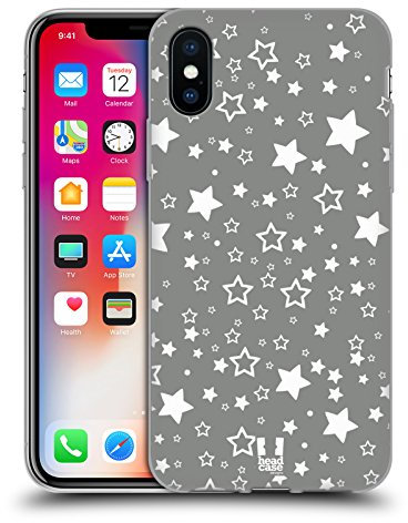 Head Case Designs Sterne Silber Urlaub Kollektion Soft Gel Handyhülle Hülle kompatibel mit Apple iPhone X/iPhone XS