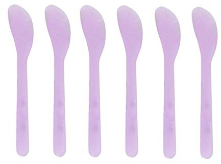 50 UNIDS Longitud 5.2 '' Plástico Cosmético Crema Loción Maquillaje Cuchara Espátula Stick Mascarilla Facial para Mezclar y Muestrear (Púrpura)