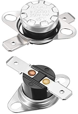 sourcing map KSD301 Thermostat 45°C/113°F 10A Schließer N.O Einstellen Schnappscheiben-Temperaturschalter 2 Stück