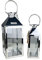 Laternen 2er Set Edelstahl Windlichter Kerzenhalter Höhe 35cm bis 45cm