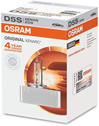 OSRAM XENARC ORIGINAL D5S, Xenon Scheinwerferlampe, 66540, Faltschachtel (1 Lampe), Silber