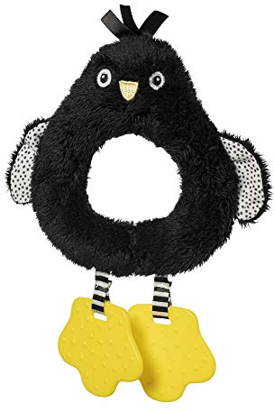 Manhattan Spielzeug Wimmer-Ferguson Pinguin Kreis Rassel mit strukturierten Beißringen Baby Spielzeug