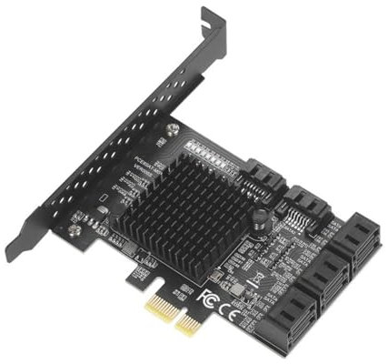 Tarjeta SATA de 8 Puertos, Tarjeta de expansión de Controlador PCI-E a SATA 3.0 con Soporte de Perfil bajo, Tarjeta de expansión de Interfaz SATA3.0 para Windows 7/8/XP/10