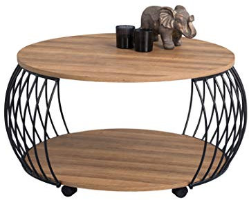 M2 Kollektion Peking 2 Couchtisch/Sofatisch, MDF, Höhe 47cm, Durchmesser 80cm