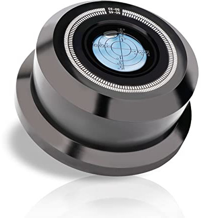 Monosadio 3 in 1 Record Weight Stabilizer 50Hz Audiophile Turntable Weight 320G Aluminum Turntables for Vinyl Records with High-Precision Bubble Level for Vinyl LP Turntable Record Player Disc(Black)