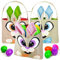 JOYIN 3 Pcs Osterhasen Geschenktüten aus Segeltuch für die Ostereiersuche, Oster Korb, Ostergeschenke kinder Geschenktüten zum befüllen mit Griffen, Oster-Kinder-Partyzubehör