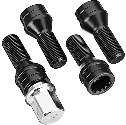 PINGGUO BOOY-Store 4pcs / Set. M14 x 1.25. Bulloni di bloccaggio del mozzo della Ruota Vite antifurto del Dado con Chiave Adatta for Il Tasto BMW R50 R52 R53 1 2 3 4 5 6 7 Serie Adatta for Mini