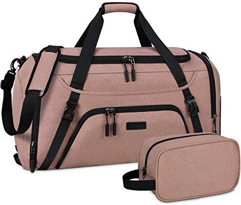 Dakuly Borsone Palestra Uomo Donna Borsone da Viaggio con Scomparto Scarpe e Tasca bagnata Grande Borsa Sportiva Borsone Nascita Ospedale 40L Rosa