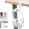 KIWIFOTOS Adhesive Headphone Hanger Holder, PC Gaming Headset Hook Mount, with 360 Adjustable Rotating Arm Clamp & Cable Organizer, Earphone Stand Holder - White