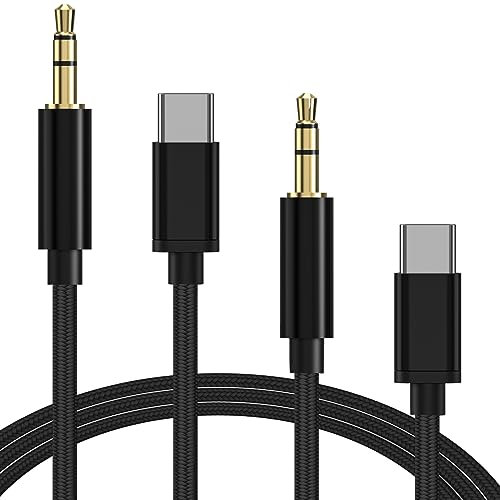 Linkidea Confezione da 2 cavi audio di tipo C compatibili con Monster Persona ANC, Clarity BT Designer, Mission Bot, ROC Sport, Clarity HD, Elements, NTune, USB-C a 3,5 mm TRS Aux Cord (100 cm)